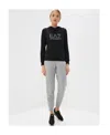 Ea7 Logo Hooded Sweater In Black