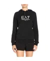 Ea7 Logo Hooded Sweater In Black