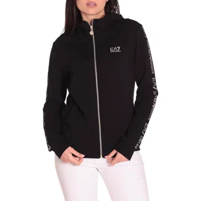 Ea7 Logo Hooded Sweater In Black