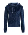 Ea7 Logo Hooded Sweater In Blue