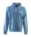 Ea7 Logo Hooded Sweater In Blue