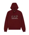 Ea7 Logo Hooded Sweater In Brown