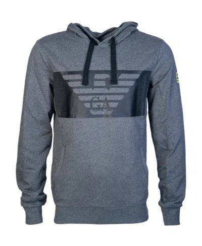 Ea7 Logo Hooded Sweater In Gray