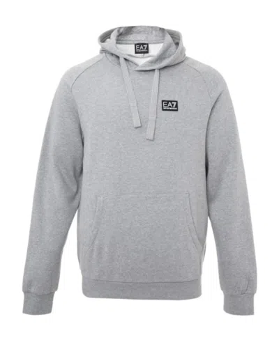 Ea7 Logo Hooded Sweater In Gray