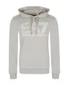 Ea7 Logo Hooded Sweater In Gray