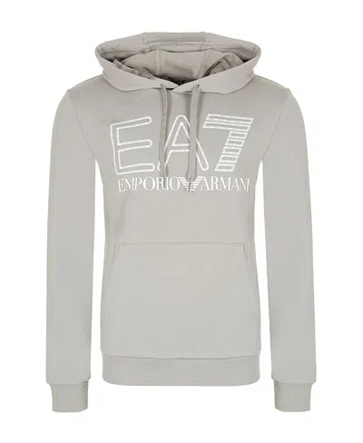 Ea7 Logo Hooded Sweater In Gray