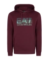 Ea7 Logo Hooded Sweater In Red