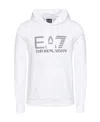 Ea7 Logo Hooded Sweater In White