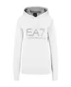 Ea7 Logo Hooded Sweater In White