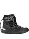 Ea7 Shiny Nylon Ankle Boots In Black