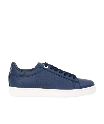 Ea7 Logo Lace Up Casual Sports Shoes In Blue