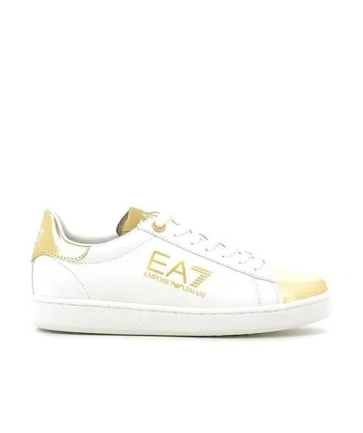 Ea7 Logo Lace Up Casual Sports Shoes In White