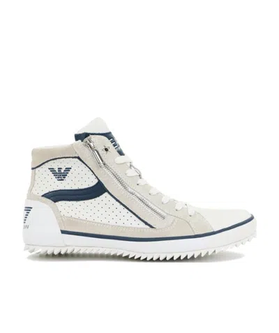Ea7 Logo Lace Up Casual Sports Shoes In White