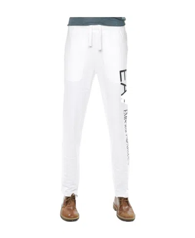Ea7 Logo Lace Up Sweatpants In White