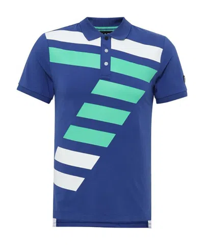 Ea7 Logo Lapel Polo Shirt In Blue