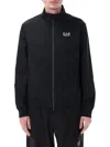 Ea7 Core Identity Recycled-nylon Zip-up Sweatshirt In Black
