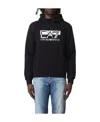 Ea7 Logo Logo Hooded Sweater In Black