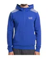 Ea7 Logo Semi-zipper Sweater In Blue