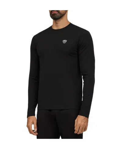 Ea7 Logo Logo Long-sleeved T-shirt In Black