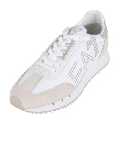 Ea7 Logo Logo Low Upper Board Shoes In White