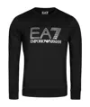 Ea7 Logo Printed Round-neck Pullover In Black