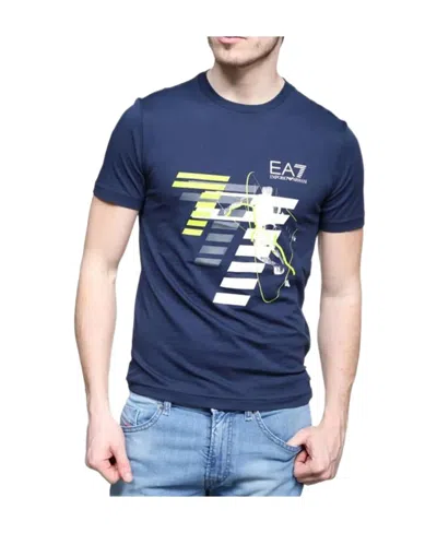 Ea7 Logo Logo Short-sleeved T-shirt In Blue