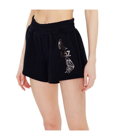 Ea7 Logo Logo Shorts In Black