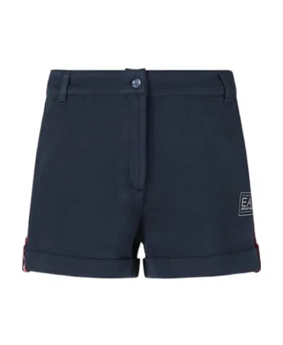 Ea7 Logo Logo Shorts In Black