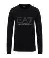 Shop Ea7 Logo Long-sleeved Sweater In Black