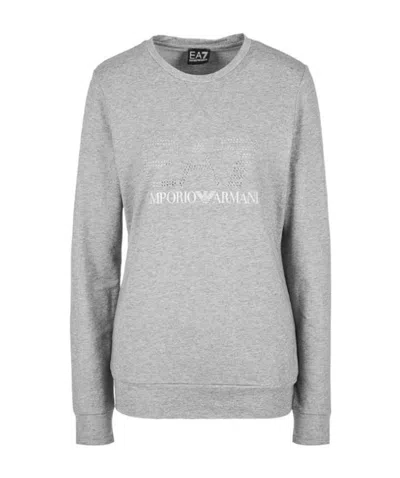 Ea7 Logo Long-sleeved Sweater In Gray