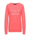 Ea7 Logo Long-sleeved Sweater In Pink