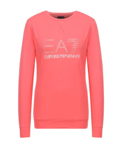Ea7 Logo Long-sleeved Sweater In Pink
