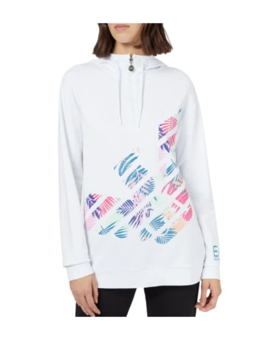 Ea7 Logo Long-sleeved Sweater In White