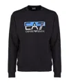 Ea7 Logo Loop-over Sweater In Black