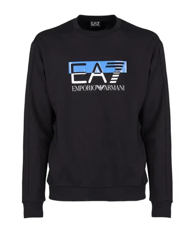 Ea7 Logo Loop-over Sweater In Black