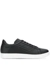 Ea7 Logo-debossed Sneakers In Black