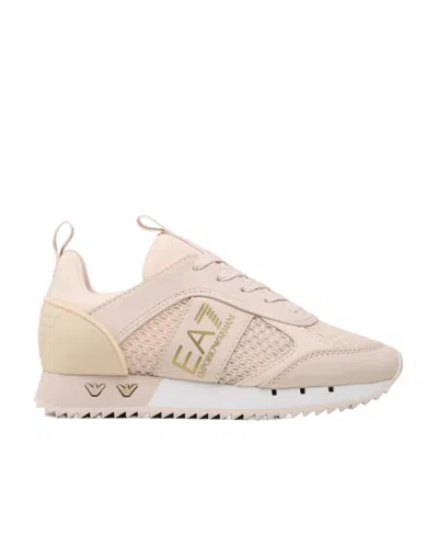 Ea7 Logo Low Upper Board Shoes In Nude