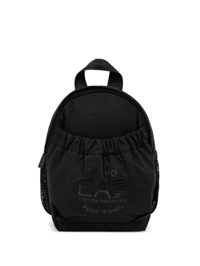 Ea7 Logo Mini Backpack In Black