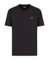 Ea7 Logo-patch Cotton T-shirt In Black
