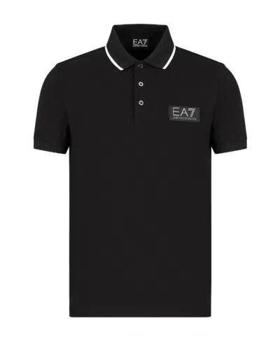 Ea7 Logo-patch Cotton T-shirt In Black