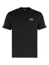 Ea7 Logo-patch Crew-neck T-shirt In Black