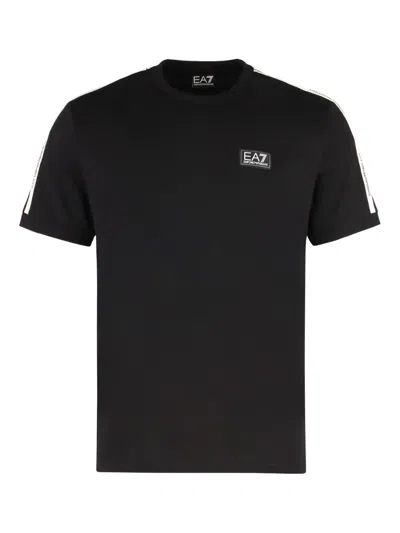EA7 LOGO-PATCH CREW-NECK T-SHIRT