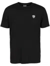 Ea7 Premium Shield Stretch Viscose-blend Crew-neck T-shirt In Black