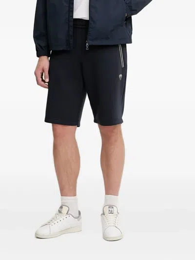 Ea7 Logo-patch Drawstring Shorts In Black