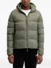 Ea7 Logo-patch Hooded Jacket In Green