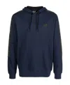 Ea7 Logo-patch Hoodie In Blue