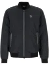 Ea7 Logo-patch Zip-up Bomber Jacket In Black