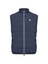 Ea7 Logo-patch Padded Gilet In Blue