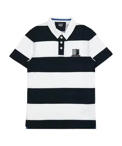 Ea7 Logo Patch Polo Shirt In Black