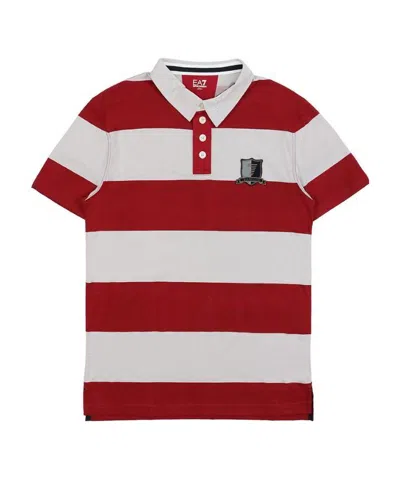 Ea7 Logo Patch Polo Shirt In Red